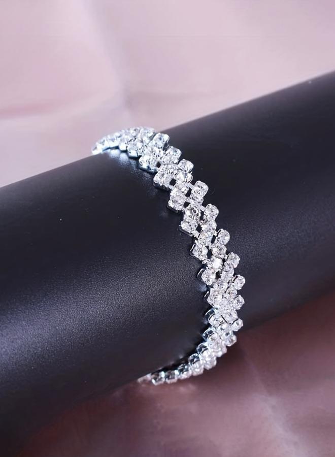 Take Two Women Silver Rhinestone Anklet - Image 2